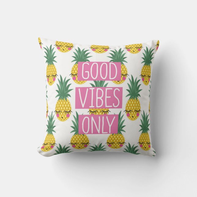 God Vibes Pineapples Sommar Mönster Kudde (Framsida)