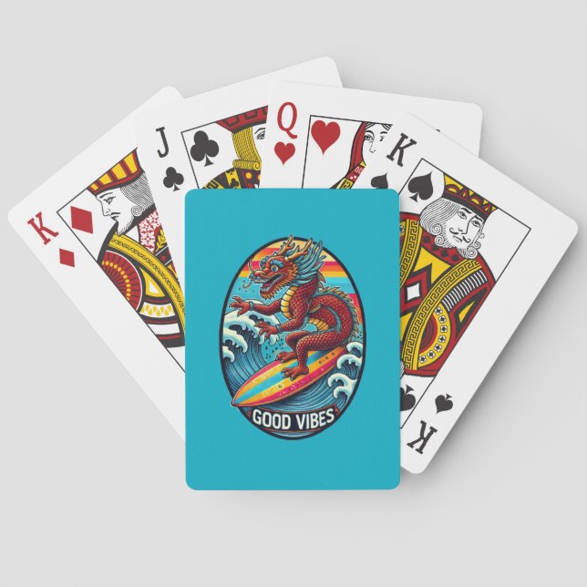 God Vibes Surfing Dragon Spelkort (Baksidan)