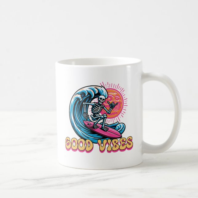 God Vibes - Surfing - Sommar Vibes Kaffemugg (Höger)