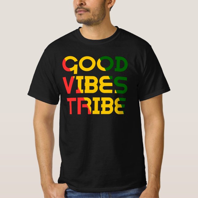 God Vibes Tribe Irie Rasta Reggae Good Vibes Endas T Shirt (Framsida)