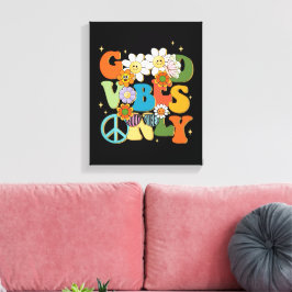 God Vibes Typography Illustration Canvastryck