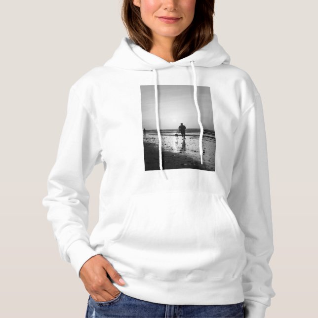 God Walk Grayscale Hoodie T Shirt (Framsida)
