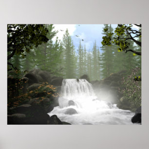 God Waterfall Poster