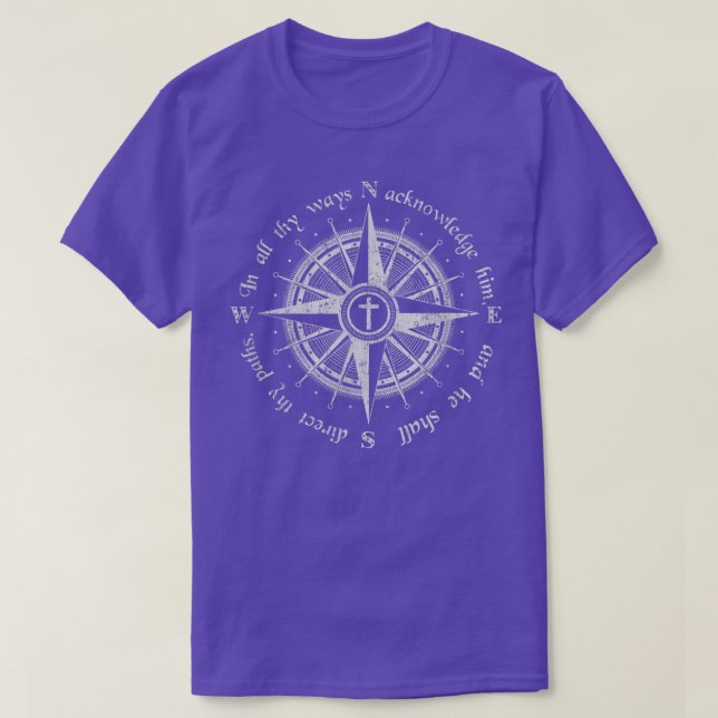 God Will Direct Your Path Compass Religion Christi T Shirt (Design framsida)
