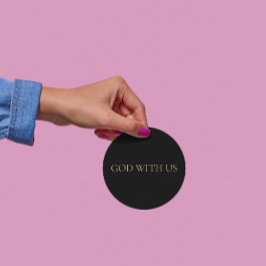 GOD WITH US – Christmas Sticker Runt Klistermärke