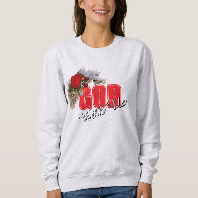 God With Us Christmas Swag T Shirt (Framsida)