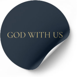 GOD WITH US – Navy Minimal Christmas Sticker Runt Klistermärke