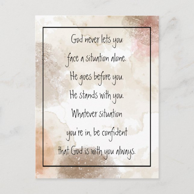 God With You Always Never Alone Inspirational   Po Vykort (Framsida)