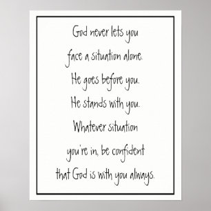 God With You Always Never Alone Inspirational Poster