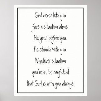 God With You Always Never Alone Inspirational Poster