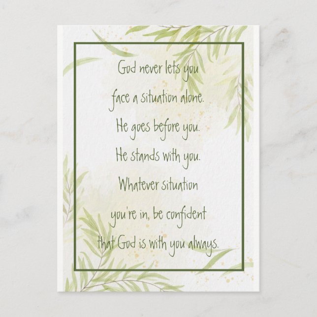 God With You Always Never Alone Inspirational Vykort (Framsida)