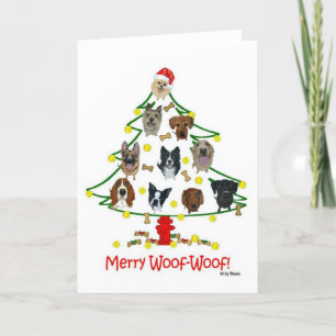 God Woof-Woof-Hundraser - julkort Tack Kort