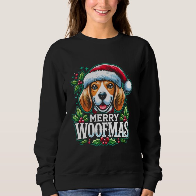 God Woofmas Beagle Älskare jul T Shirt (Framsida)