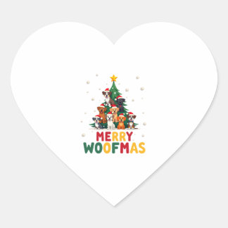 God Woofmas - God Jul För Hundälskare (1) Hjärtformat Klistermärke