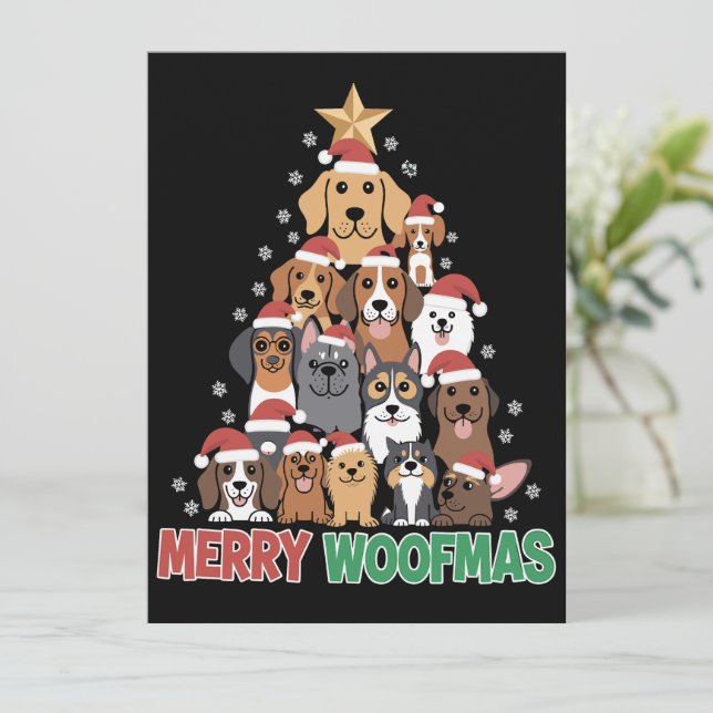 God Woofmas God Jul Hundälskare  Julkort (Stående Fram)