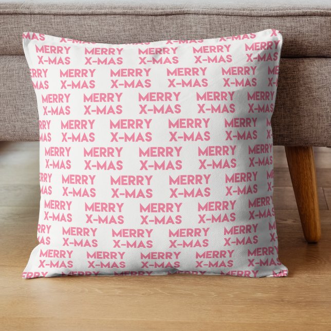 God X-Mas, Modern Shock rosa Typografi - jul Kudde (Skapare uppladdad)