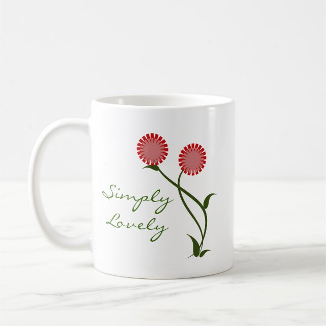 Goda blommor Mugg, Röda Kaffemugg (Vänster)