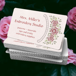 Goda broderade blommor Embroidery Mönster Visitkort