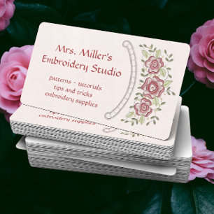 Goda broderade blommor Embroidery Mönster Visitkort
