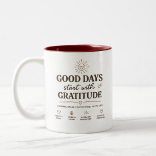Goda dagar börjar med tacksamhet Positiv mugg