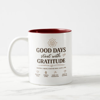 Goda dagar börjar med tacksamhet Positiv mugg