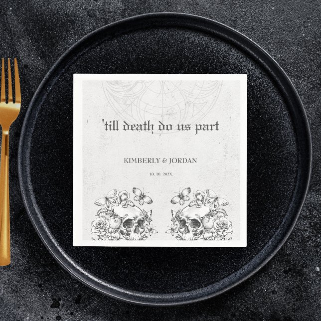 Goda Döskallar tills döden gör att vi delar bröllo Pappersservett (Skapare uppladdad)