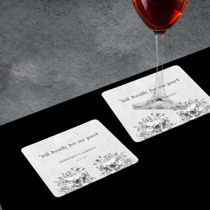 Goda Döskallar tills döden gör att vi delar bröllo Underlägg Papper Kvadrat