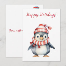 Goda Glad helg Penguin Watercolor Cards
