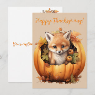 Goda Happy thanksgiving Fox-vattenfärgskort