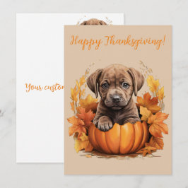 Goda Happy thanksgiving Puppy Watercolor Cards
