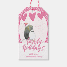 Goda Helgdagar | Cute Penguin-jul Presentetikett