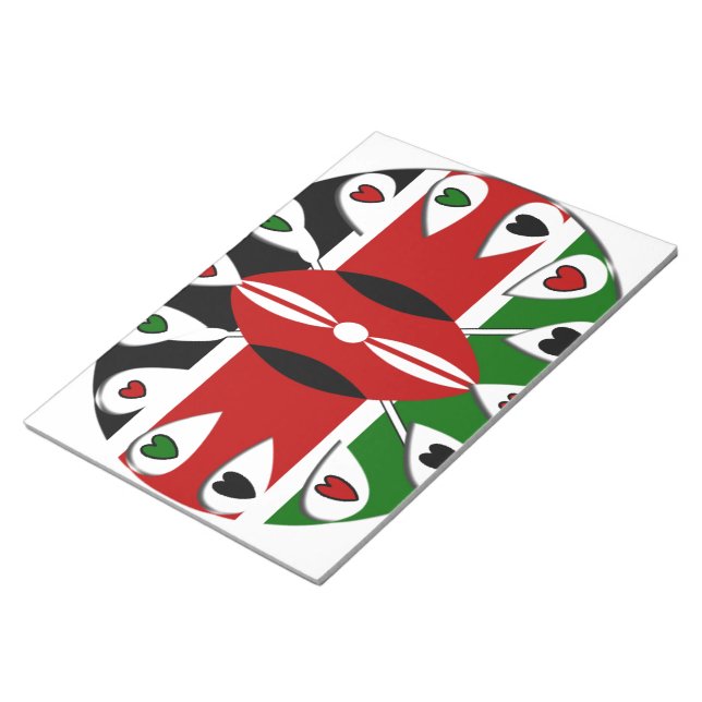 Goda hörningar Kenya: Flagga Art Motif Anteckningsblock (Vinklad)