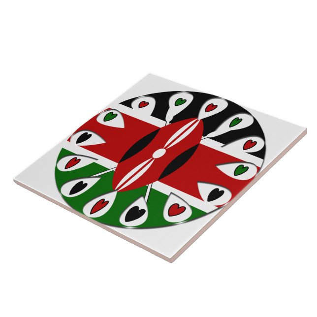Goda hörningar Kenya: Flagga Art Motif Kakelplatta (Sidan)