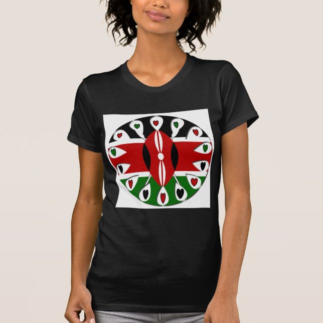Goda hörningar Kenya: Flagga Art Motif T Shirt (Framsida)