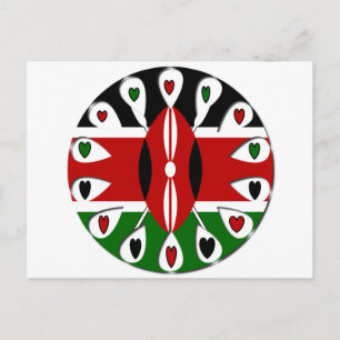 Goda hörningar Kenya: Flagga Art Motif Vykort