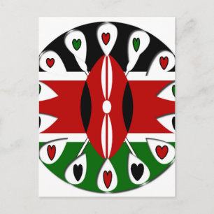 Goda hörningar Kenya: Flagga Art Motif Vykort