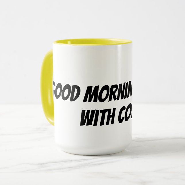 goda morgnar börjar med kaffe mugg (Framsida vänster)