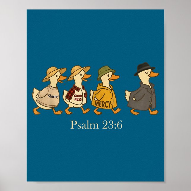 Goda nåd psalm 23_6 gås kristen tro  poster (Framsidan)