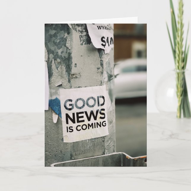 GODA NYHETER Anpassad text Nyår Helgkort (Framsida)