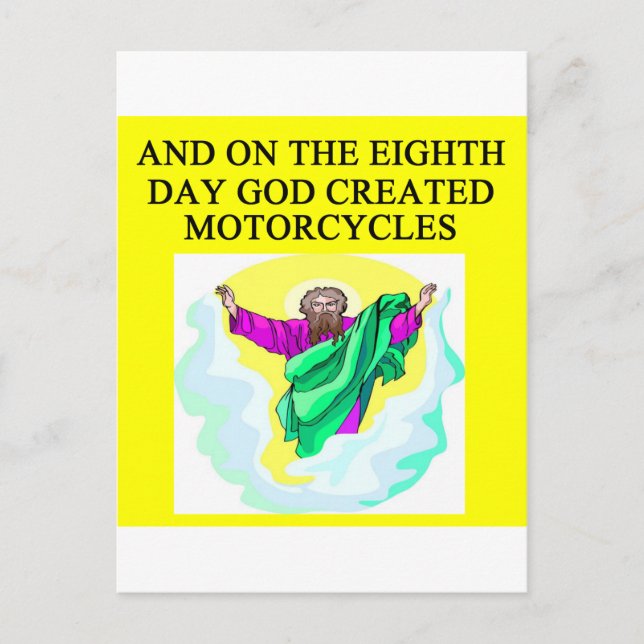 Goda skapat motorcyklar vykort (Framsida)
