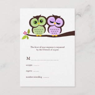 Goda Uggla Bröllop-svarskort OSA Kort