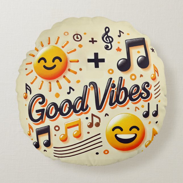 ☀️ + 🎶 = GODA VIBES Dekorativ kudde (Framsidan)