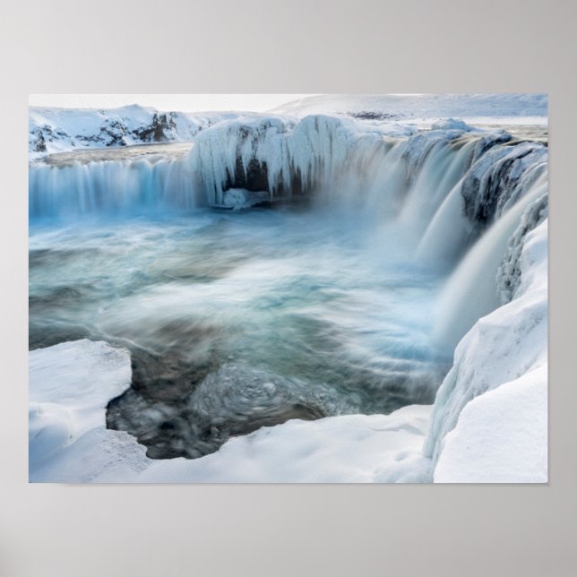 Godafos vattenfall, vintern, Island 2 Poster (Framsidan)