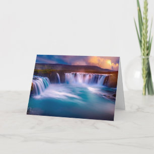 Godafoss, Island vattenfall Kort