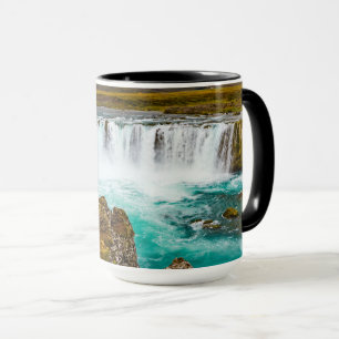 Godafoss vattenfall, Island Mugg