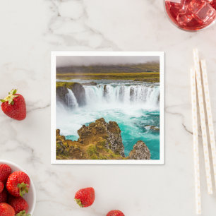 Godafoss vattenfall, Island Pappersservett