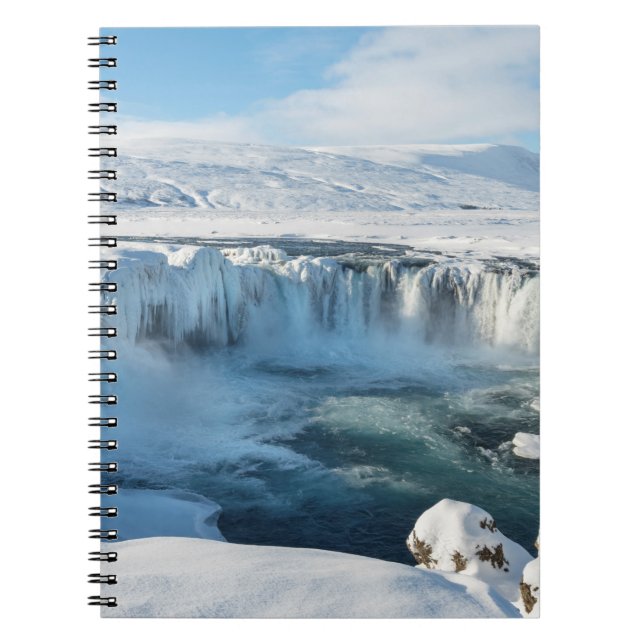 Godafoss vattenfall landskap anteckningsbok (Framsidan)