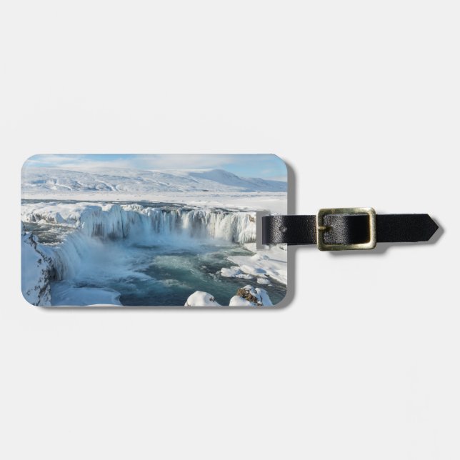 Godafoss vattenfall landskap bagagebricka (Horisontell Framsida)