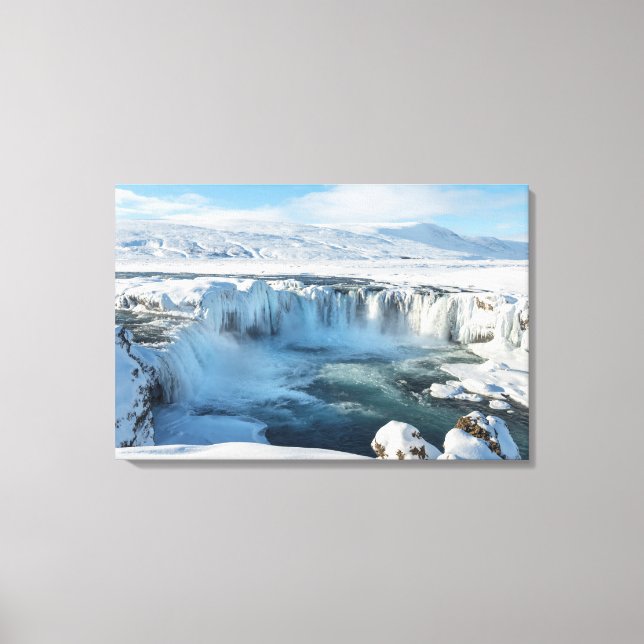 Godafoss vattenfall landskap canvastryck (Framsida)