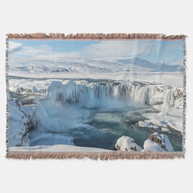 Godafoss vattenfall landskap filt (Framsidan)